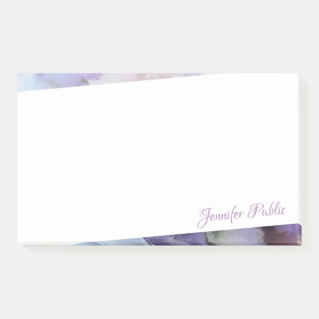 Post-it® Aquarelle Fleurs violettes Script manuel personnal (Devant)
