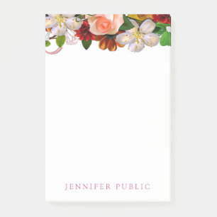 Post-it® Aquarelle Floral Modèle Fleurs tendance Roses