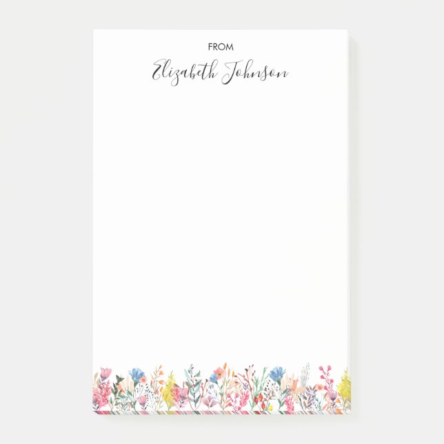 Post-it® Aquarelle florale colorée moderne (Devant)