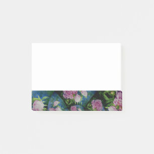 Post-it® Aquarelle florale de pivoine rose blanc