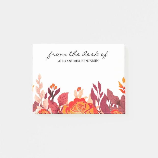 Post-it® Aquarelle Florale moderne Fleurs élégantes Personn (Devant)