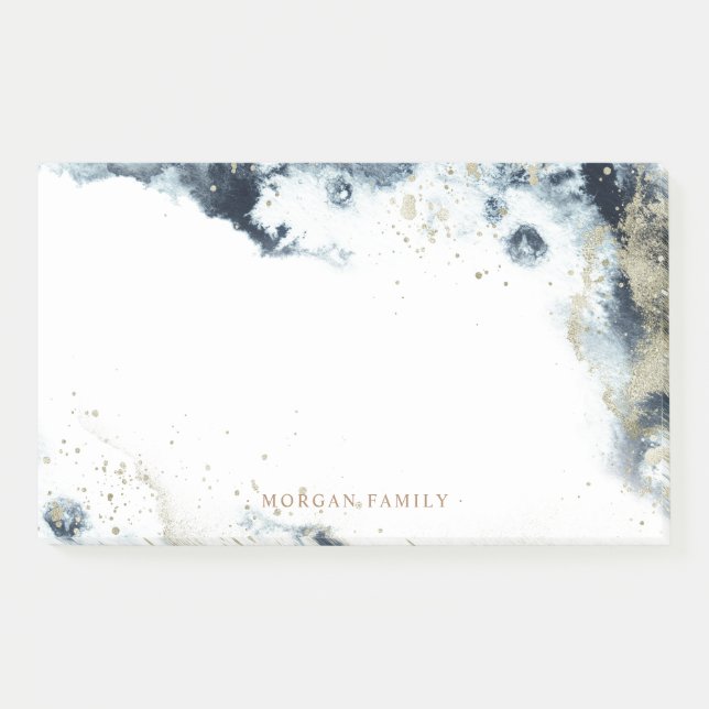 Post-it® Aquarelle Gold Waves Monogrammes Post-It Notes (Devant)