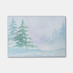 Post-it® Aquarelle Hiver Pins vert Arbres