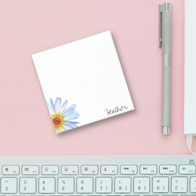 Post-it® Aquarelle Jaune Blanche Faisée Moderne Personnalis (Créateur téléchargé)