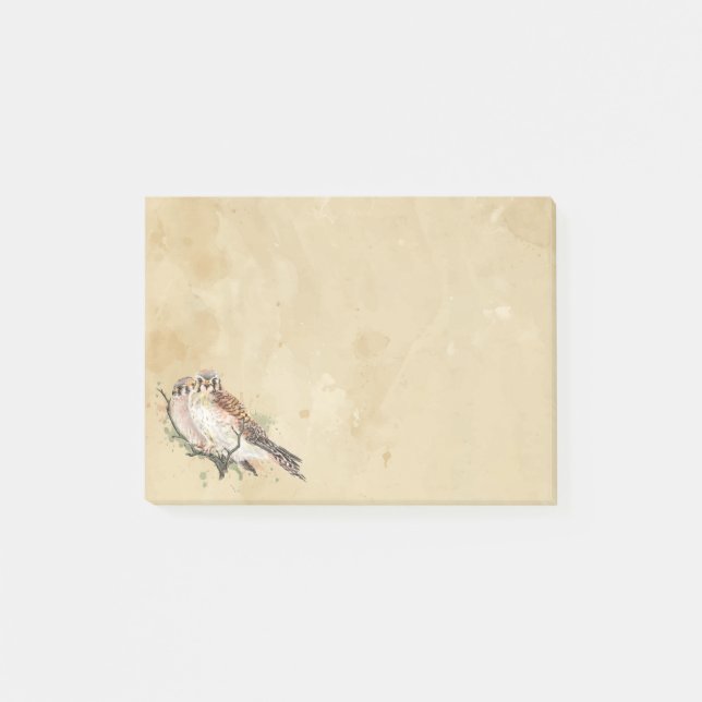 Post-it® Aquarelle Kestrel Falcon Oiseau Bruant Hawk (Devant)
