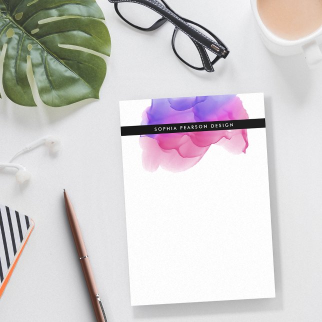 Post-it® Aquarelle Magenta moderne personnalisée (Créateur téléchargé)