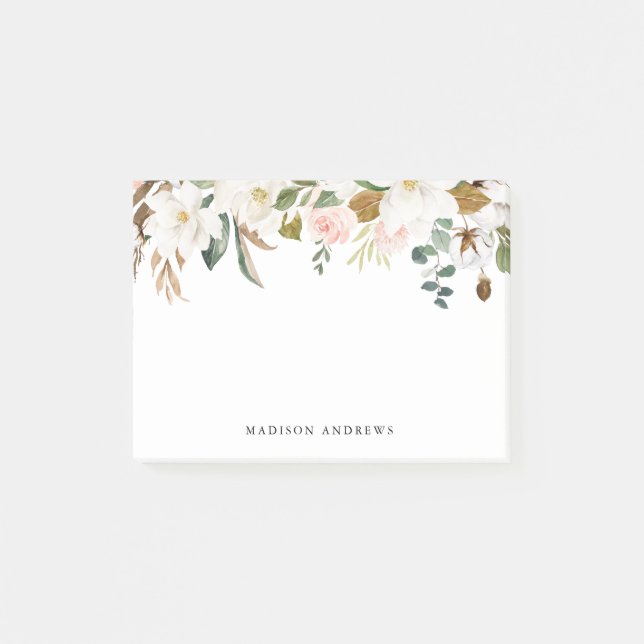 Post-it® Aquarelle Magnolias blanc et floral (Devant)