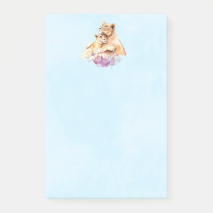 Post-it® Aquarelle mignonne Mère Lion & Cub