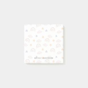 Post-it® Aquarelle mignonne Pastel Arc-en-ciel Étoiles nuag