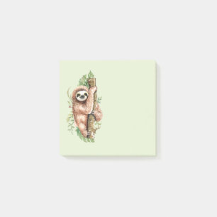 Post-it® Aquarelle mignonne Sloth & Feuilles tropicaux