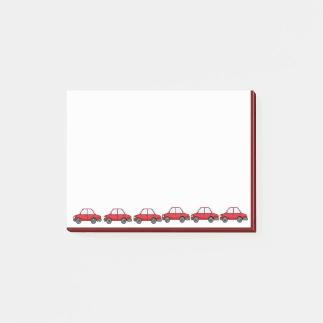 Post-it® Aquarelle mignonneVoitures automobiles rouges (Devant)