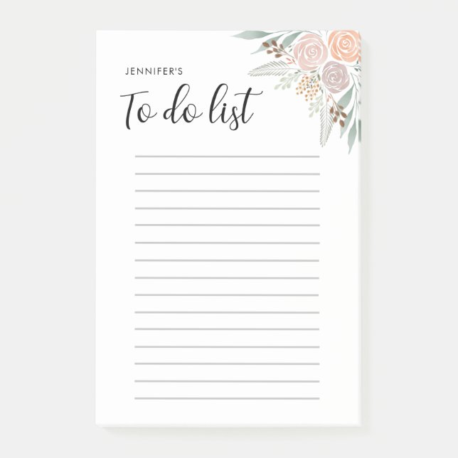 Post-it® Aquarelle minimaliste rose pâle (Devant)