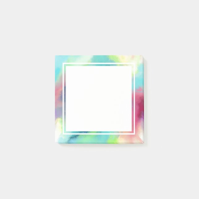Post-it® Aquarelle moderne Green & Red Space Nebula (Devant)
