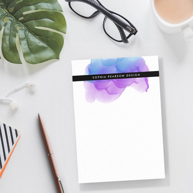 Post-it® Aquarelle moderne Indigo personnalisée (Créateur téléchargé)