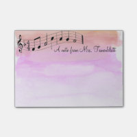 Aquarelle musicale de bloc - notes