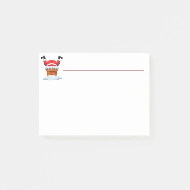 Post-it® Aquarelle Noël Père Noël coincé dans Chimney Fun (Devant)