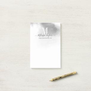 Post-it® Aquarelle noire et blanche Abstraite Monogramme