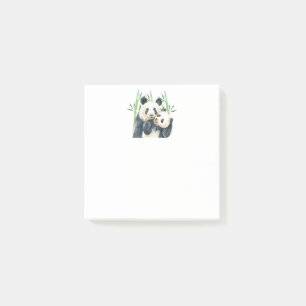 Post-it® Aquarelle Panda Ours Maman & Bébé en Bambou