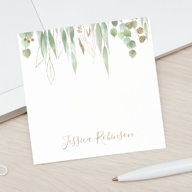 Post-it® Aquarelle personnalisée Eucalyptus Vert (Créateur téléchargé)