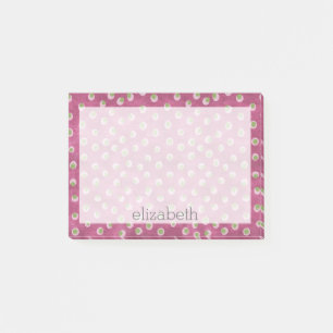 Post-it® Aquarelle Pois Messy - chaux et rose chaud