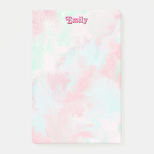 Post-it® Aquarelle rose & Aqua Nom Faire Une Grande Liste