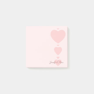 Post-it® Aquarelle rose Coeurs Élégant Chic tendance Simple