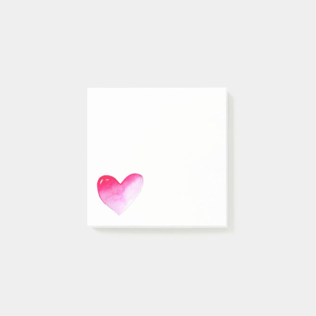 Post-it® Aquarelle rose et rouge coeur pop art valentine (Devant)