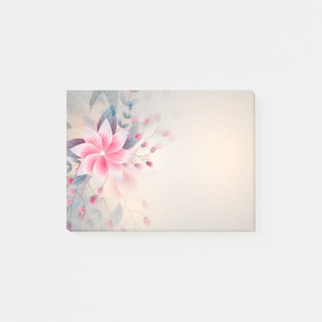 Post-it® Aquarelle rose fleurie (Devant)
