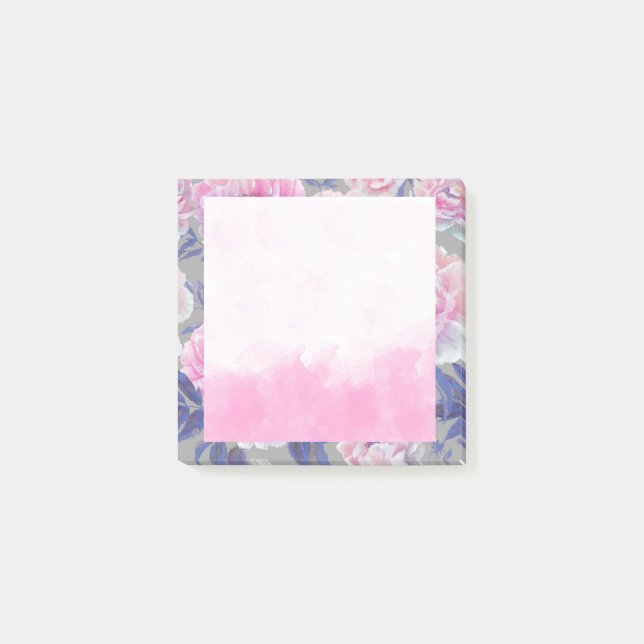 Post-it® Aquarelle rose florale Post it Notes (Devant)