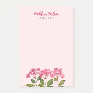 Post-it® Aquarelle rose Hydrangée Lacecaps Illustration