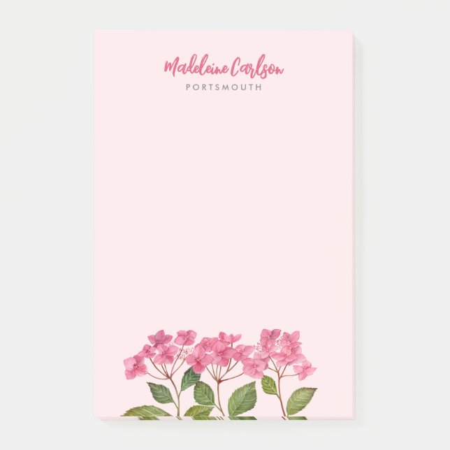 Post-it® Aquarelle rose Hydrangée Lacecaps Illustration (Devant)