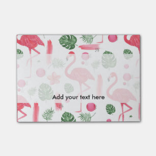 Post-it® Aquarelle rose pâle, flamant flamand tropical