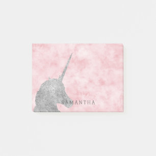 Post-it® Aquarelle rose pâle Silver Unicorne