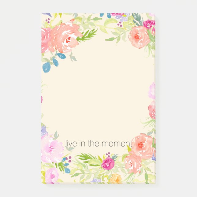 Post-it® Aquarelle rose Pretty Peach Floral (Devant)