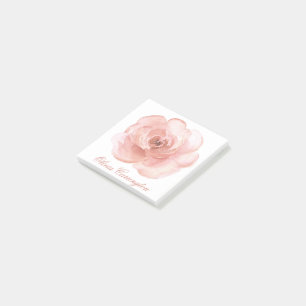 Post-it® Aquarelle rose Rose Nom élégant Bureau Joli