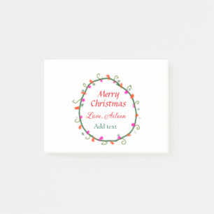 Post-it® aquarelle rouge blanc floral wreath joyeux Noël