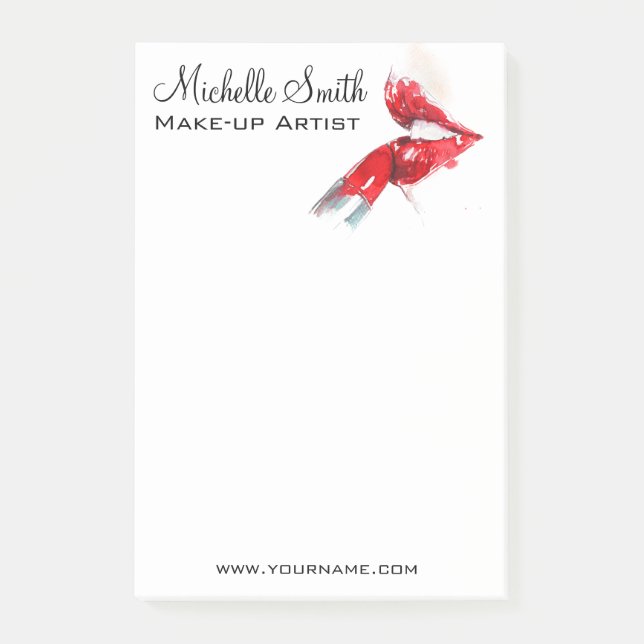 Post-it® Aquarelle rouge lèvres et marque de maquillage rou (Devant)