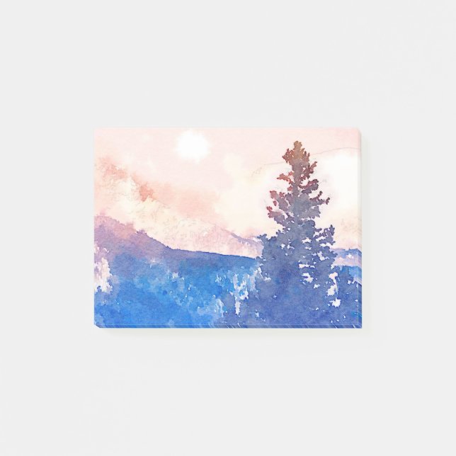 Post-it® Aquarelle solitaire d'arbre (Devant)