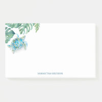 Aquarelle Tortue de mer Vert tropical