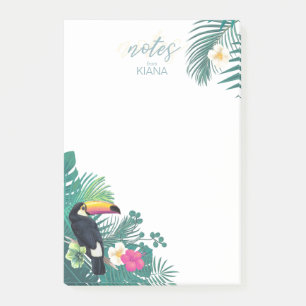 Post-it® Aquarelle Tropical avec Toucan Turquoise ID577