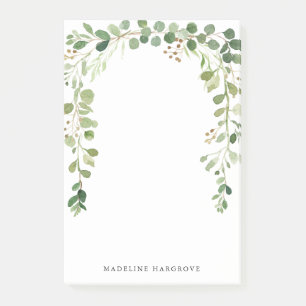 Post-it® Aquarelle verte personnalisée
