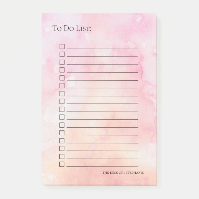 Post-it® Aquarelles rose et corail Rose (Devant)
