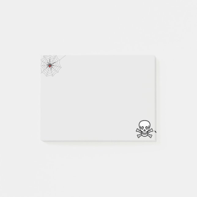 Post-it® Araignée d'Halloween et crâne et os (Devant)