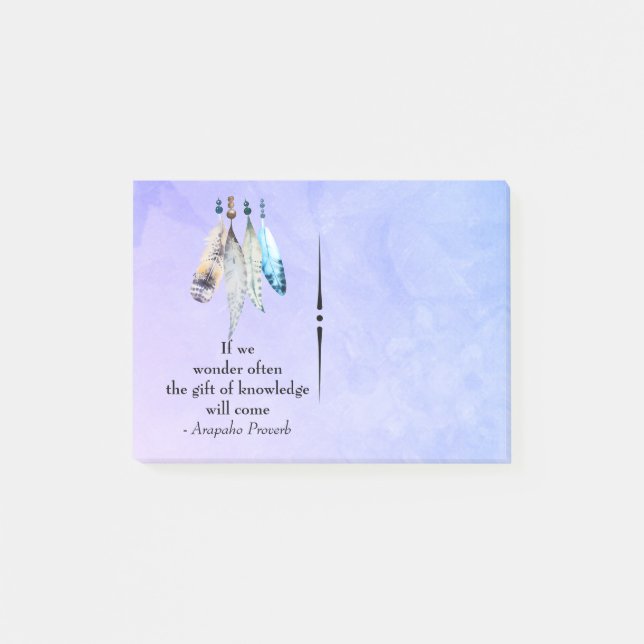 Post-it® Arapaho Proverbe amérindien aux plumes (Devant)