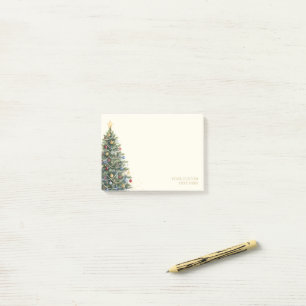 Post-it® Arbre de Noël personnalisé aquarelle rustique Fête