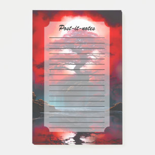 Post-it® Arbre rouge mystique sous la pleine lune