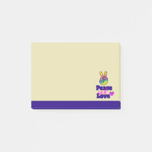 Post-it® Arc-en-ciel de paix signe la paix et la typographi
