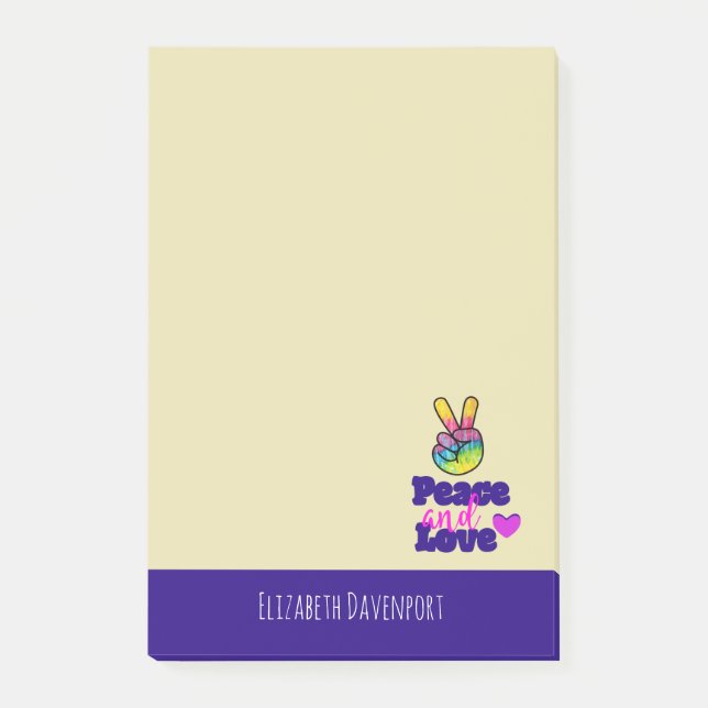 Post-it® Arc-en-ciel de paix signe la paix et la typographi (Devant)