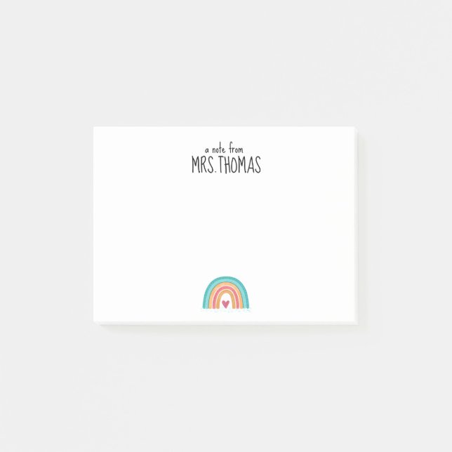 Post-it® Arc-en-ciel Pad - Cadeau d'enseignant personnalisé (Devant)