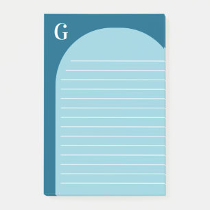 Post-it® Arche à deux nuances bleu à carreaux Monogramme